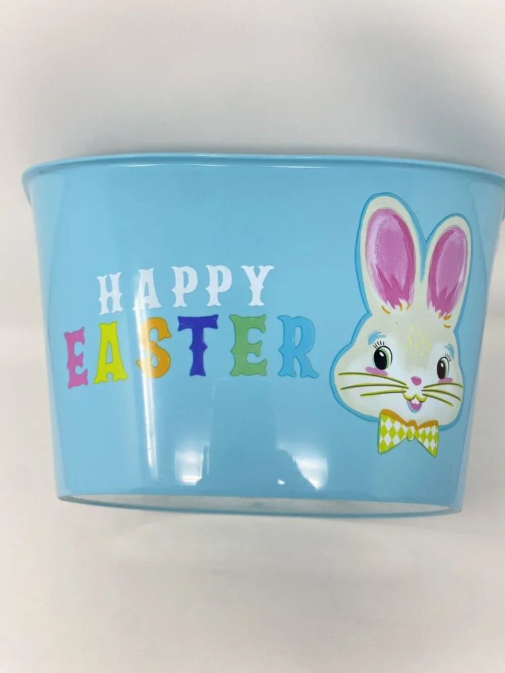 Target Happy Easter Plastic Tub Light Blue - Spritz™ Handles Bunny Chicks